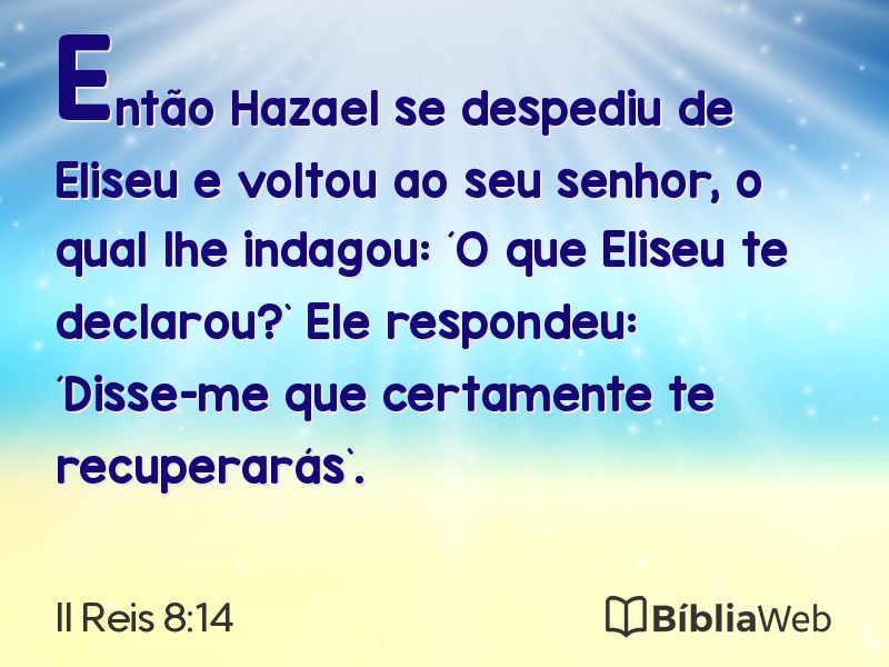 II Reis 8:14 em imagem para compartilhar