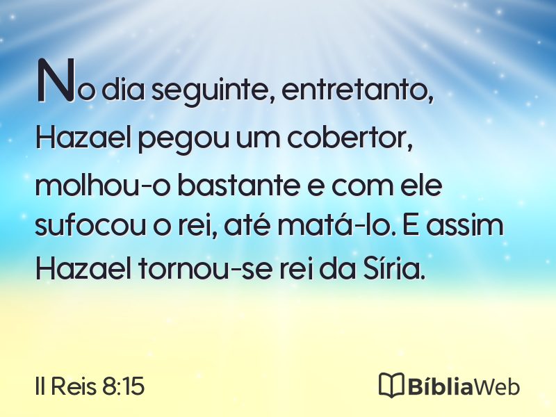 II Reis 8:15 em imagem para compartilhar