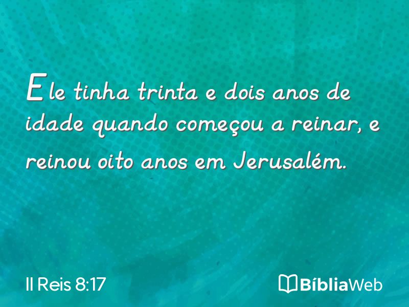 II Reis 8:17 em imagem para compartilhar