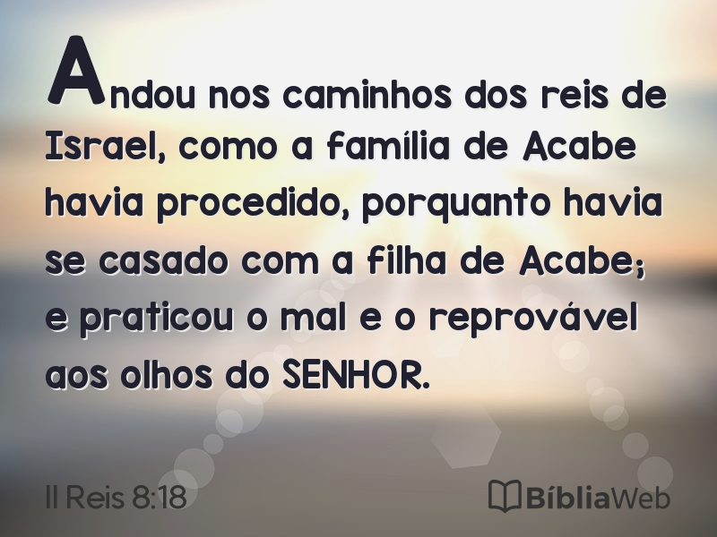 II Reis 8:18 em imagem para compartilhar