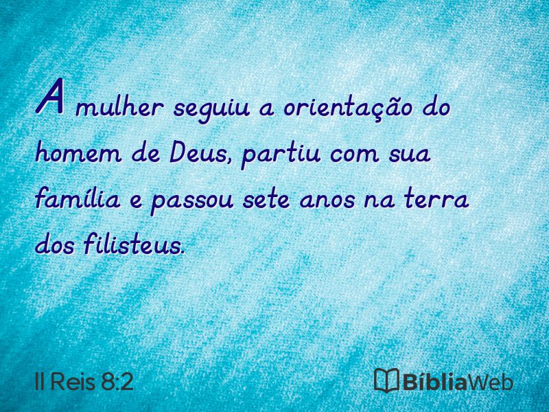 II Reis 8:2 em imagem para compartilhar