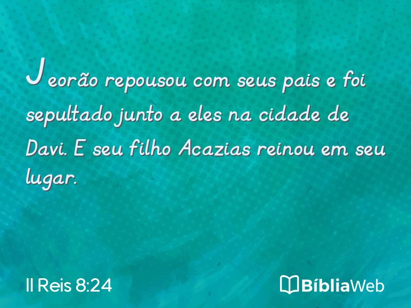 II Reis 8:24 em imagem para compartilhar