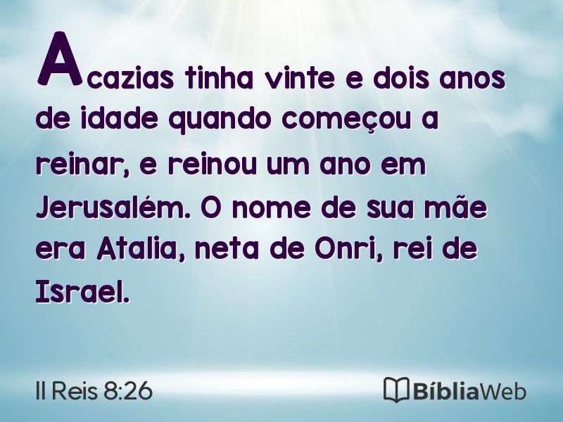 II Reis 8:26 em imagem para compartilhar