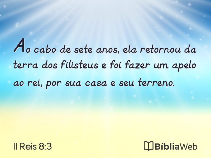 II Reis 8:3 em imagem para compartilhar