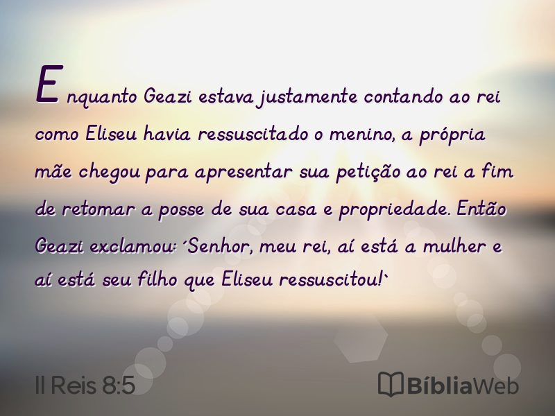 II Reis 8:5 em imagem para compartilhar
