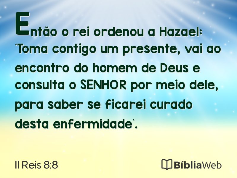 II Reis 8:8 em imagem para compartilhar