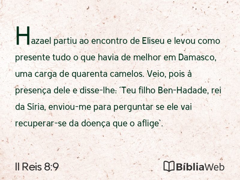 II Reis 8:9 em imagem para compartilhar
