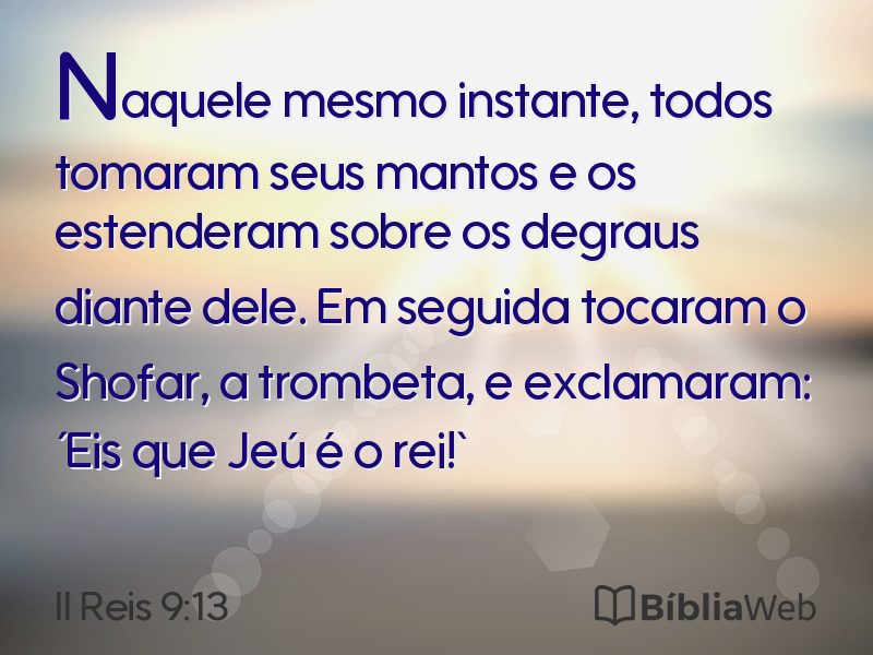 II Reis 9:13 em imagem para compartilhar