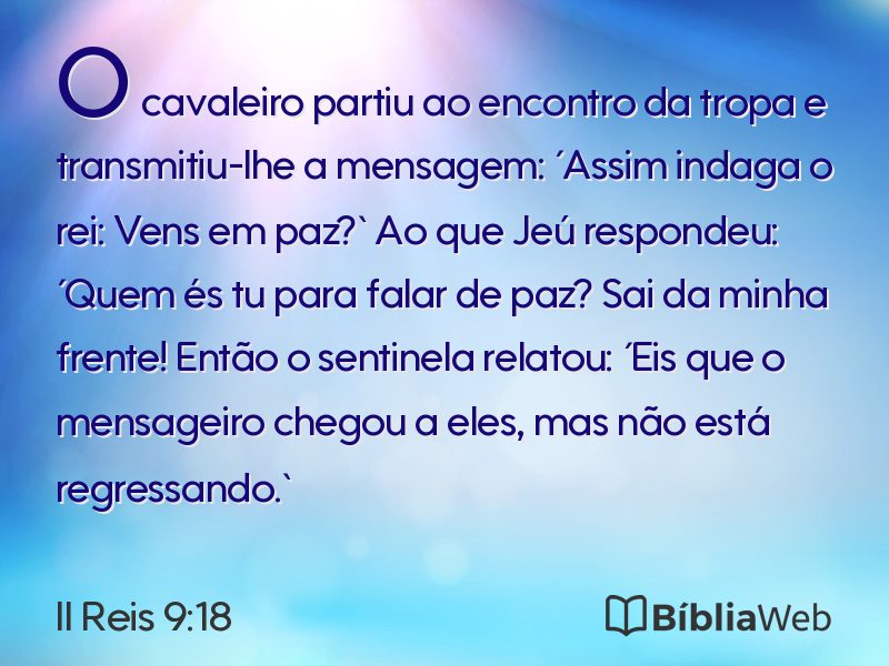 II Reis 9:18 em imagem para compartilhar