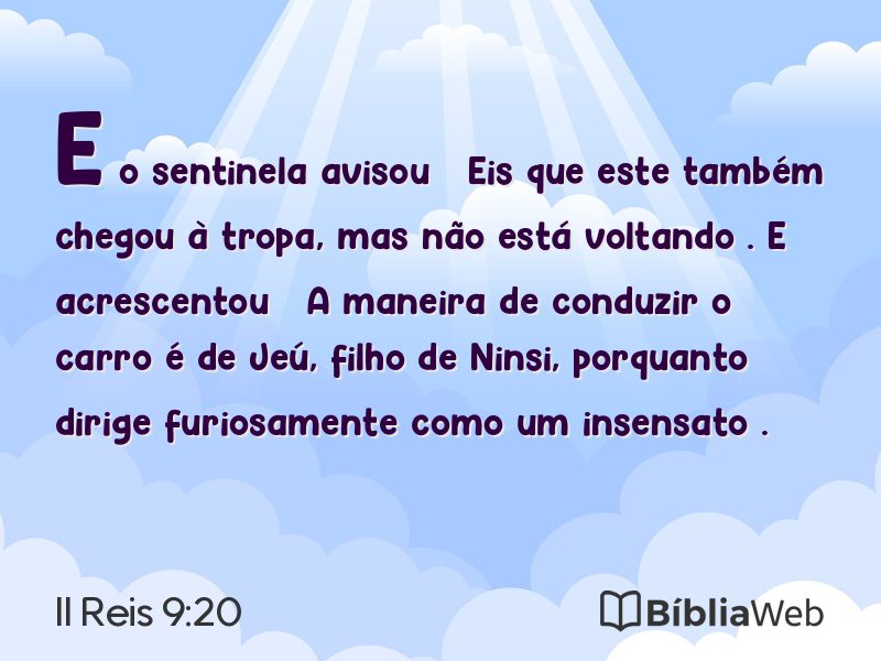 II Reis 9:20 em imagem para compartilhar