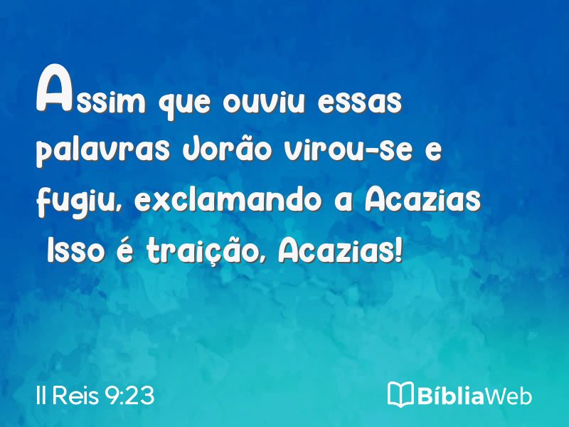 II Reis 9:23 em imagem para compartilhar