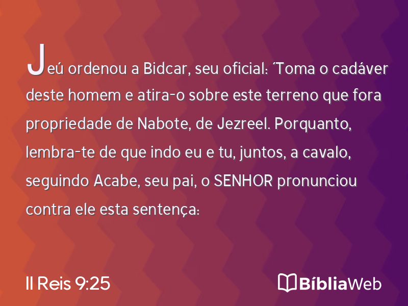 II Reis 9:25 em imagem para compartilhar
