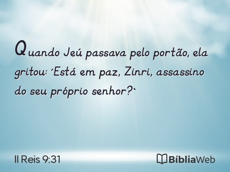II Reis 9:31 em imagem para compartilhar