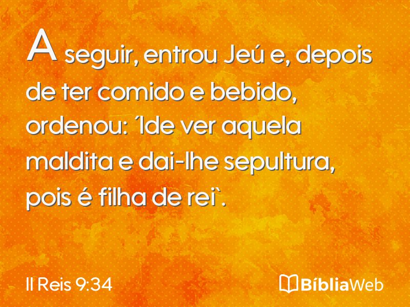 II Reis 9:34 em imagem para compartilhar