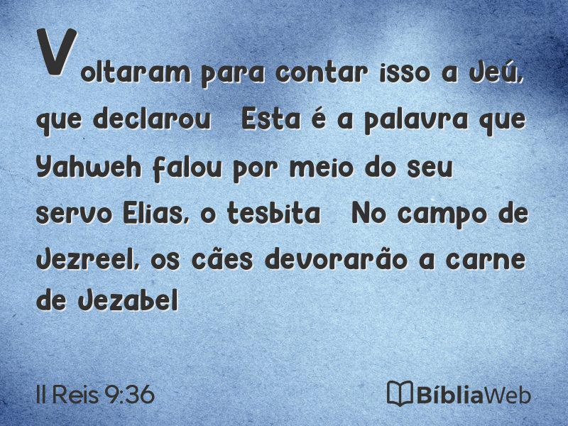 II Reis 9:36 em imagem para compartilhar