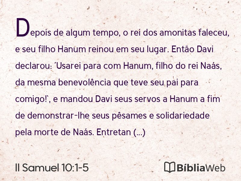 II Samuel 10:1-5 em imagem para compartilhar