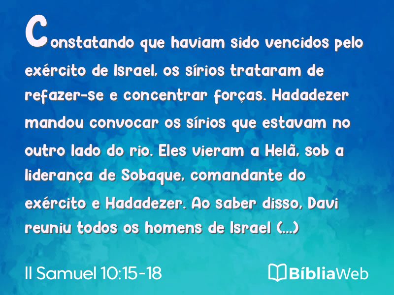 II Samuel 10:15-18 em imagem para compartilhar