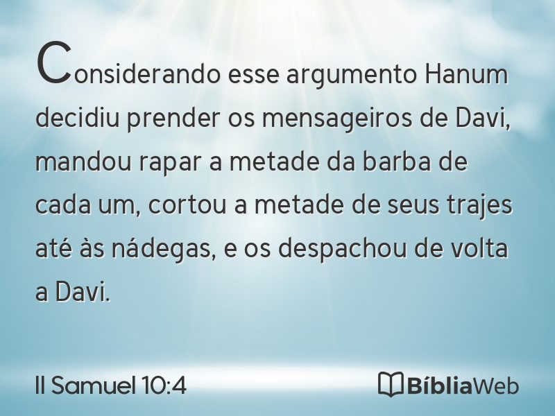 II Samuel 10:4 em imagem para compartilhar