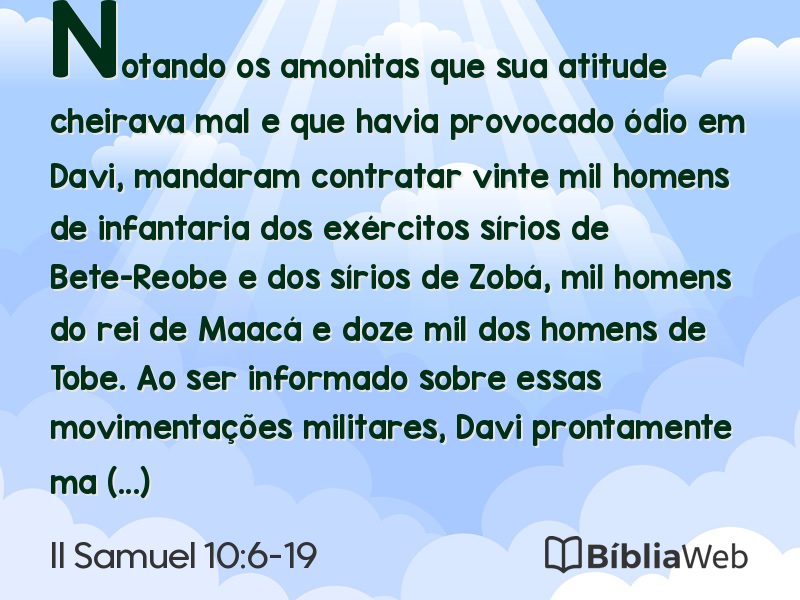 II Samuel 10:6-19 em imagem para compartilhar