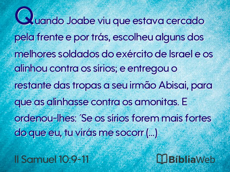 II Samuel 10:9-11 em imagem para compartilhar