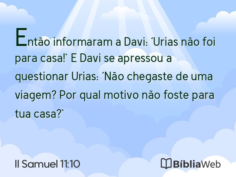 II Samuel 11:10 em imagem para compartilhar
