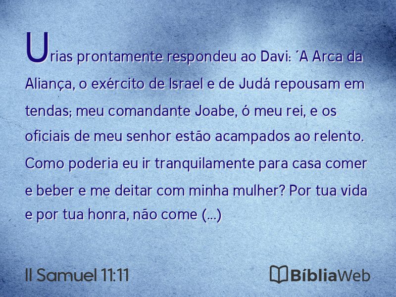 II Samuel 11:11 em imagem para compartilhar