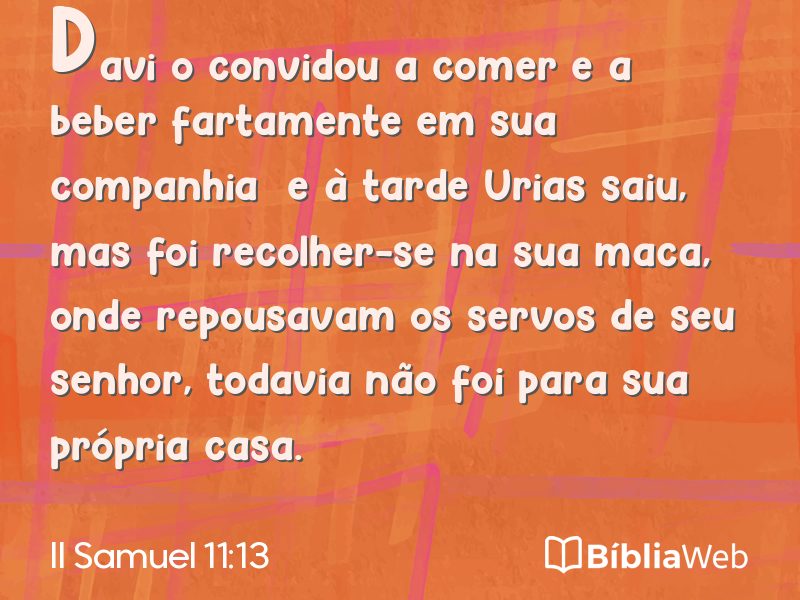 II Samuel 11:13 em imagem para compartilhar