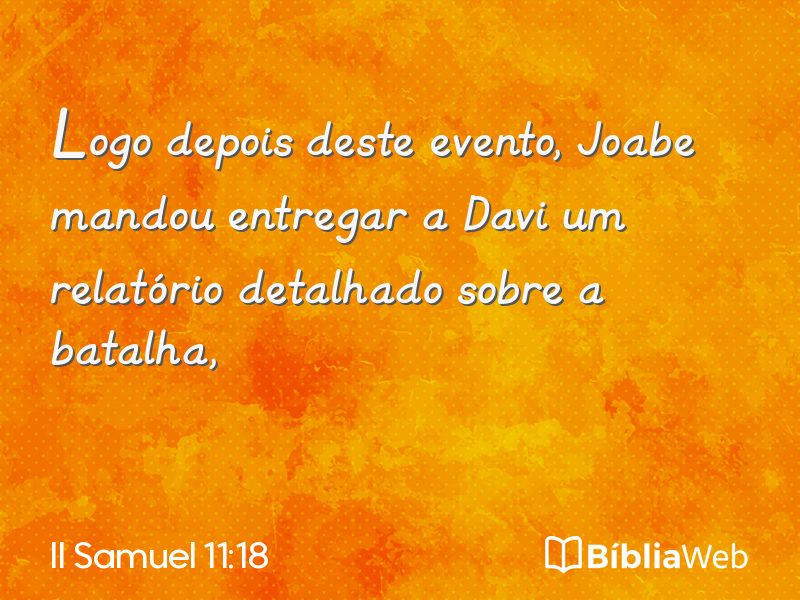 II Samuel 11:18 em imagem para compartilhar