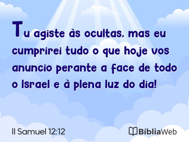 II Samuel 12:12 em imagem para compartilhar