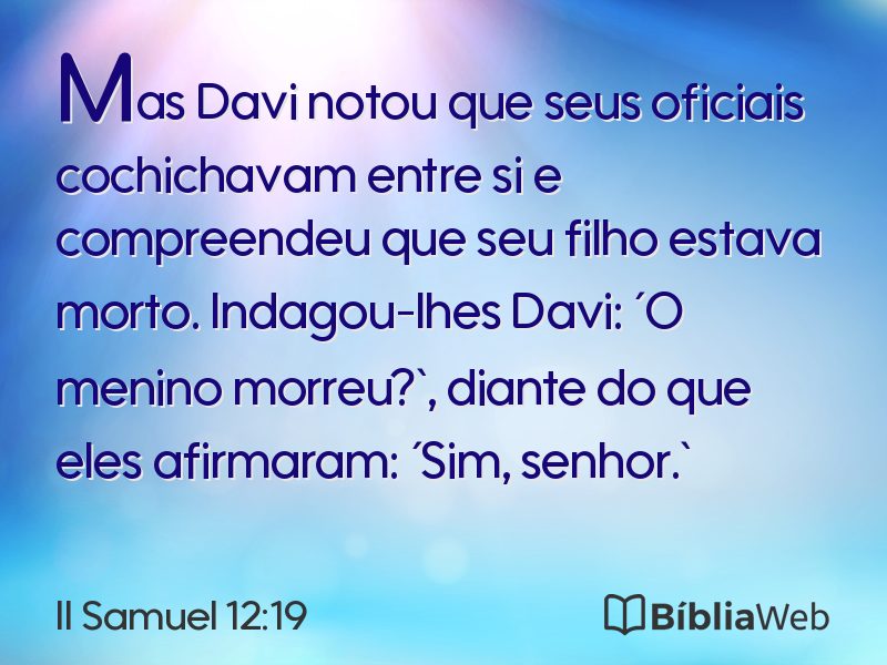 II Samuel 12:19 em imagem para compartilhar