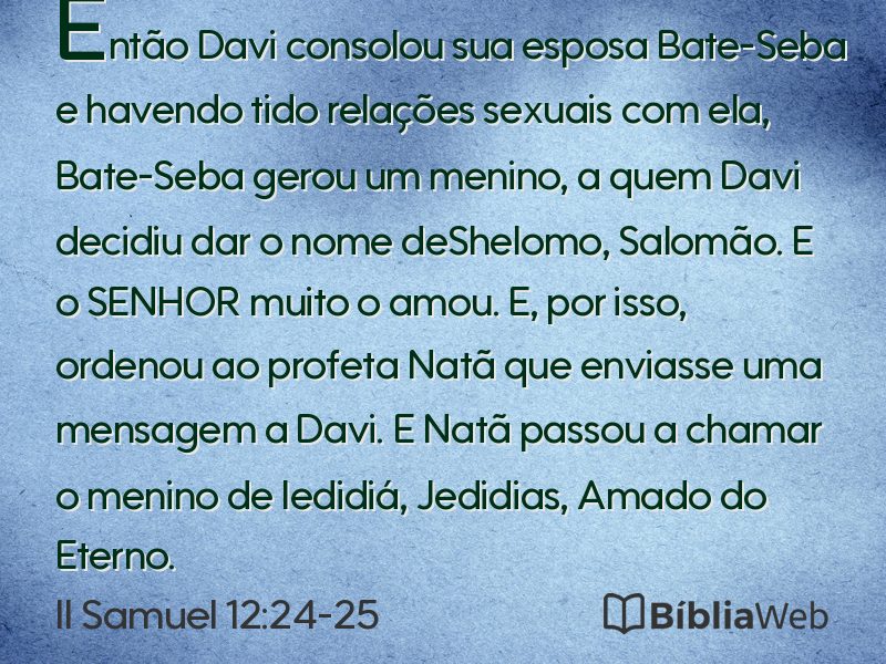 II Samuel 12:24-25 em imagem para compartilhar