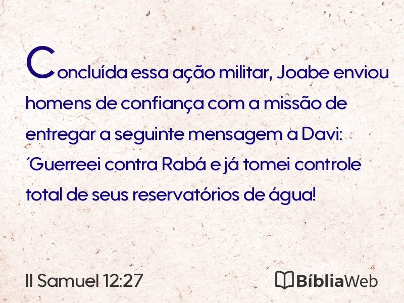 II Samuel 12:27 em imagem para compartilhar