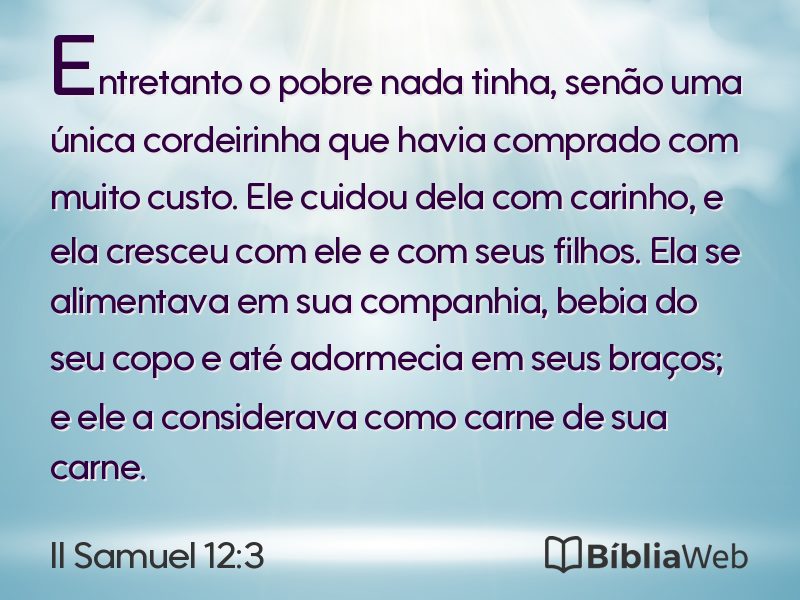 II Samuel 12:3 em imagem para compartilhar