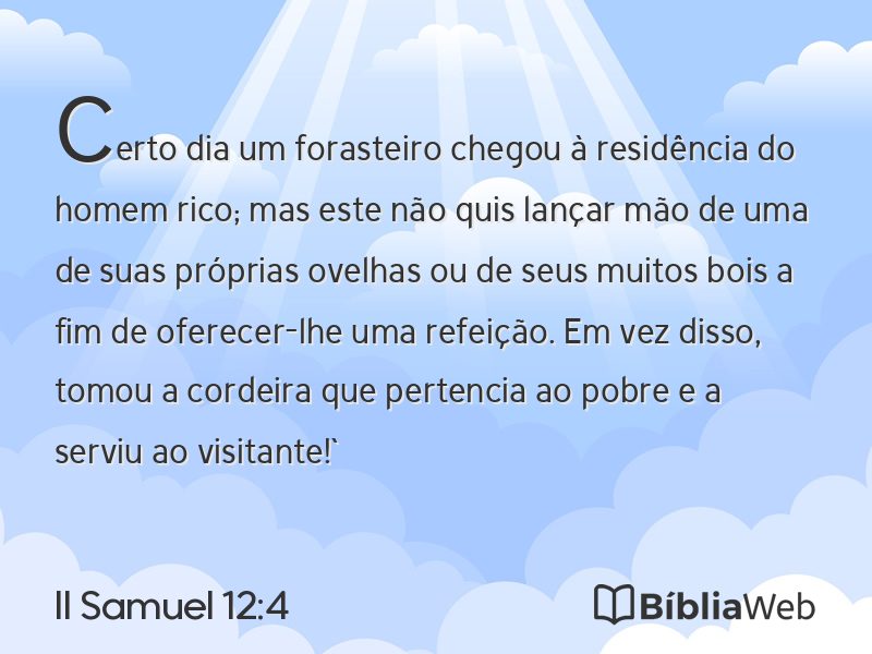 II Samuel 12:4 em imagem para compartilhar