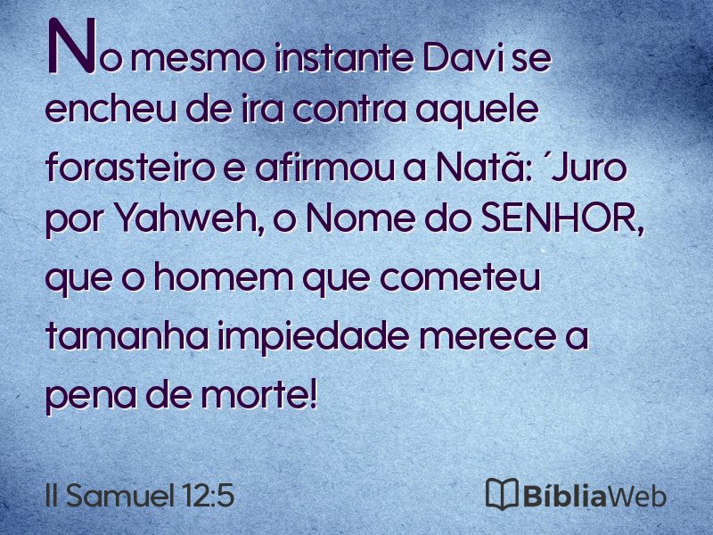 II Samuel 12:5 em imagem para compartilhar