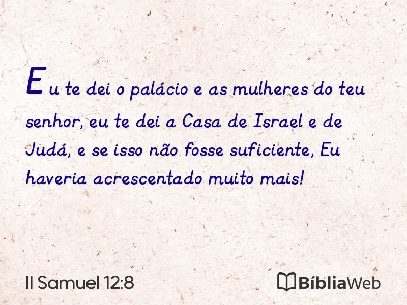 II Samuel 12:8 em imagem para compartilhar