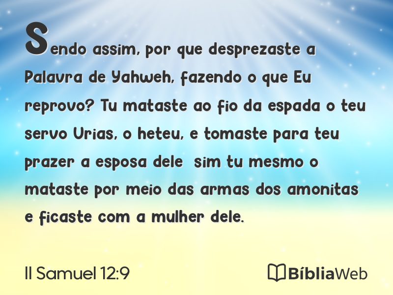 II Samuel 12:9 em imagem para compartilhar