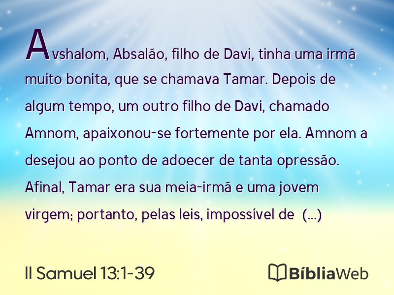 II Samuel 13:1-39 em imagem para compartilhar