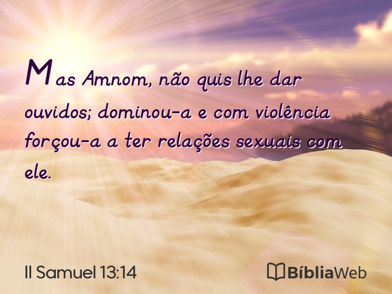 II Samuel 13:14 em imagem para compartilhar
