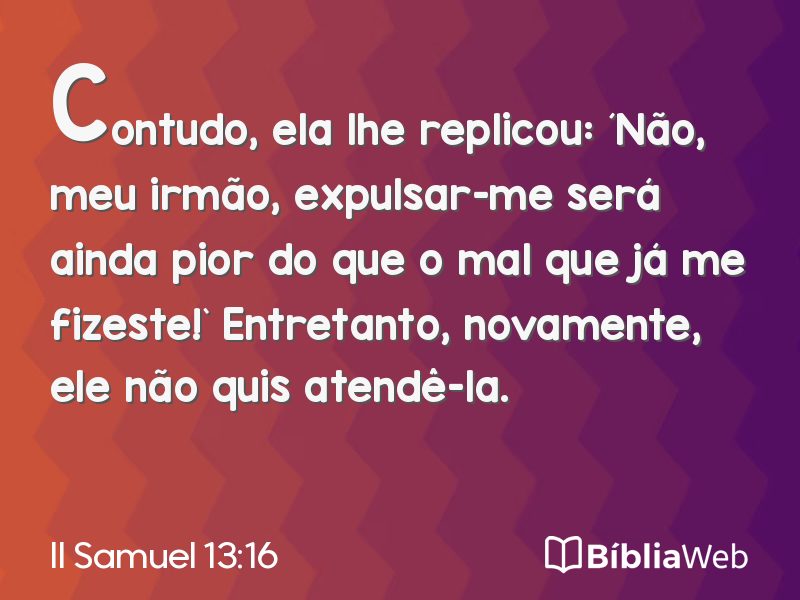 II Samuel 13:16 em imagem para compartilhar