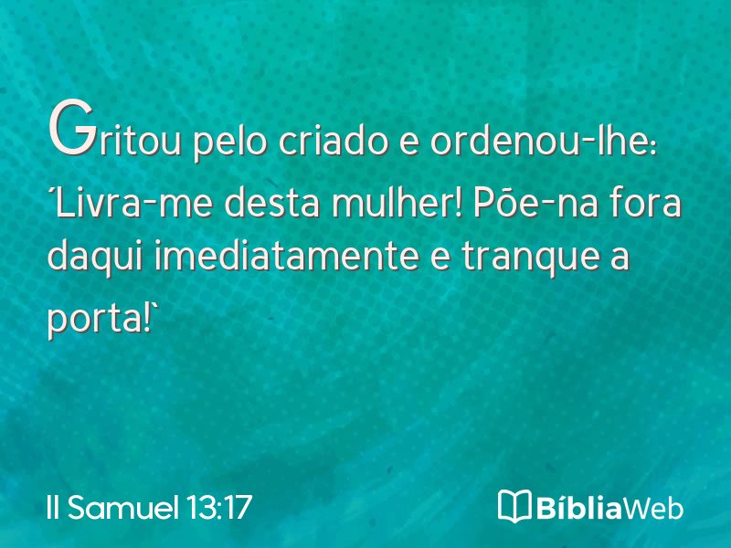 II Samuel 13:17 em imagem para compartilhar