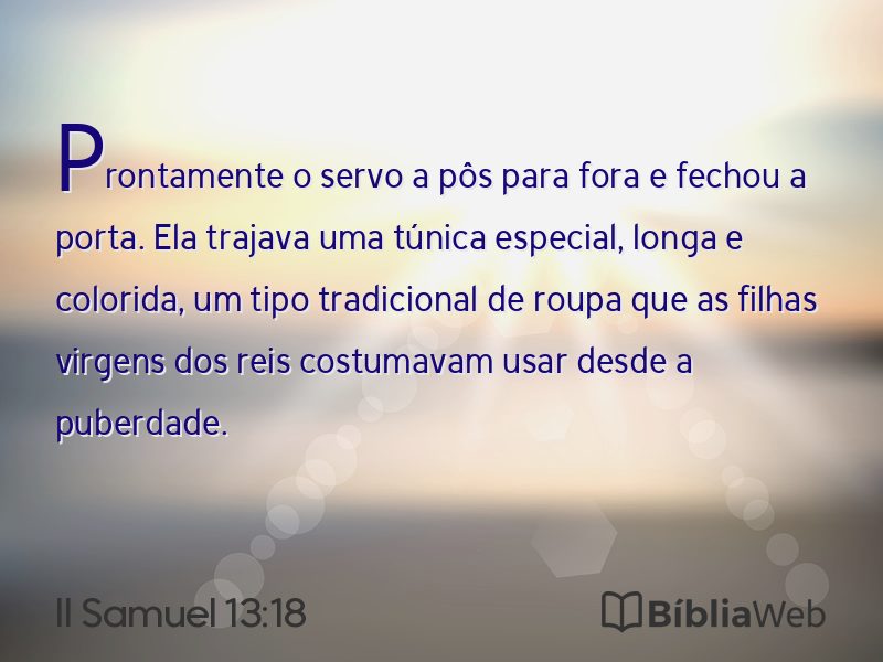 II Samuel 13:18 em imagem para compartilhar
