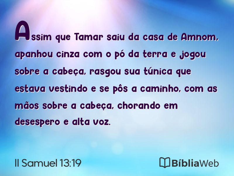 II Samuel 13:19 em imagem para compartilhar