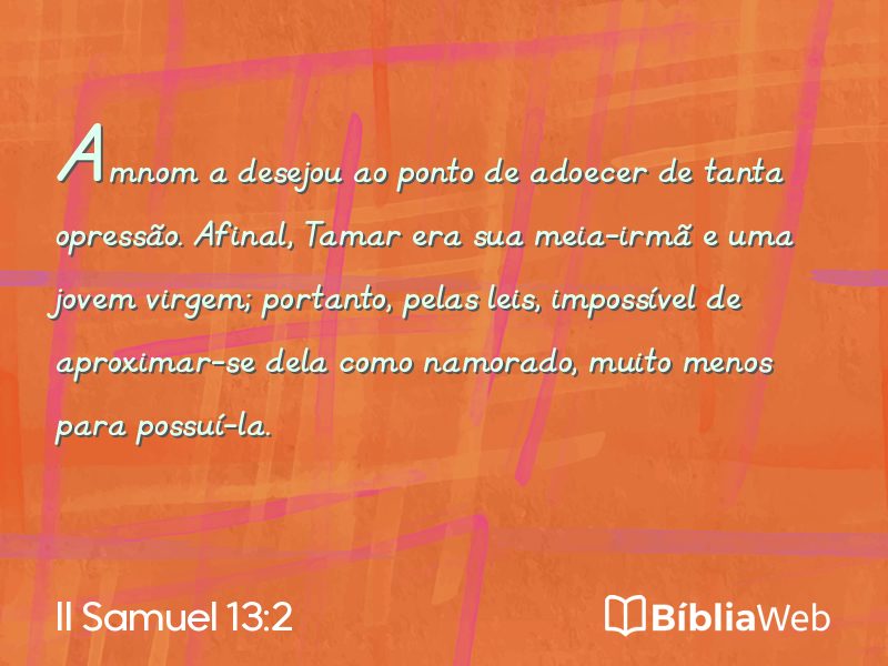 II Samuel 13:2 em imagem para compartilhar