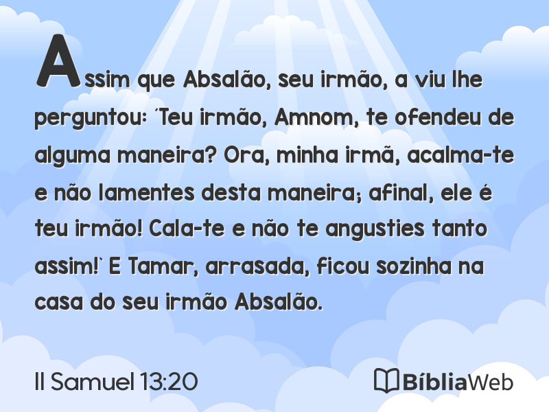 II Samuel 13:20 em imagem para compartilhar