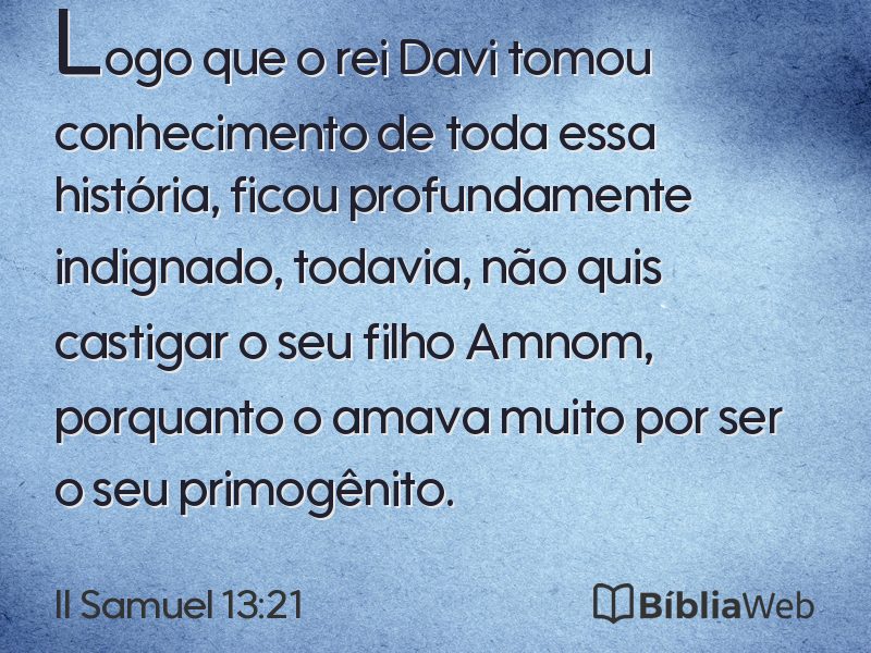 II Samuel 13:21 em imagem para compartilhar