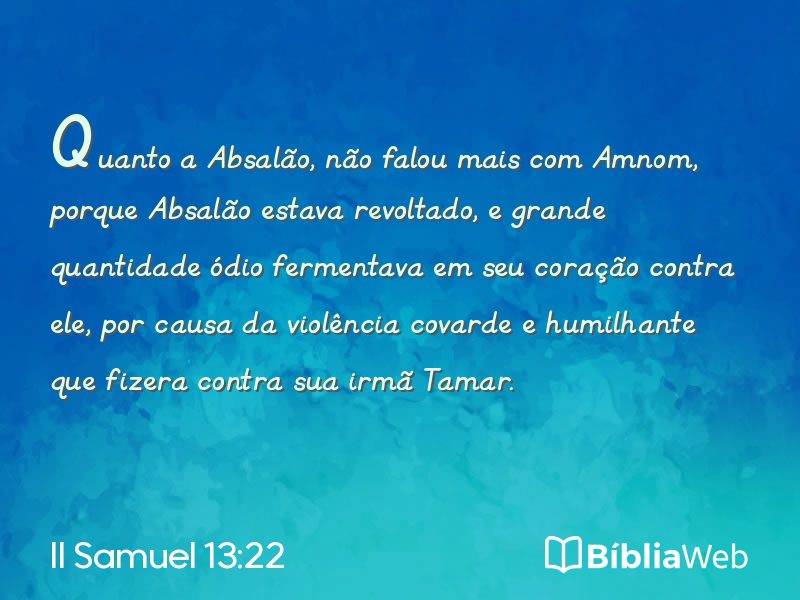 II Samuel 13:22 em imagem para compartilhar
