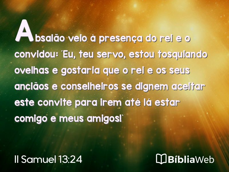 II Samuel 13:24 em imagem para compartilhar