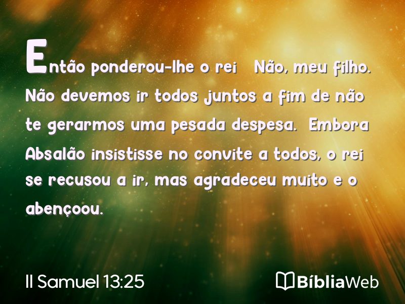 II Samuel 13:25 em imagem para compartilhar