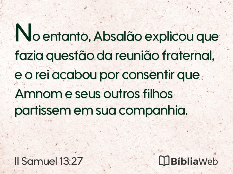 II Samuel 13:27 em imagem para compartilhar
